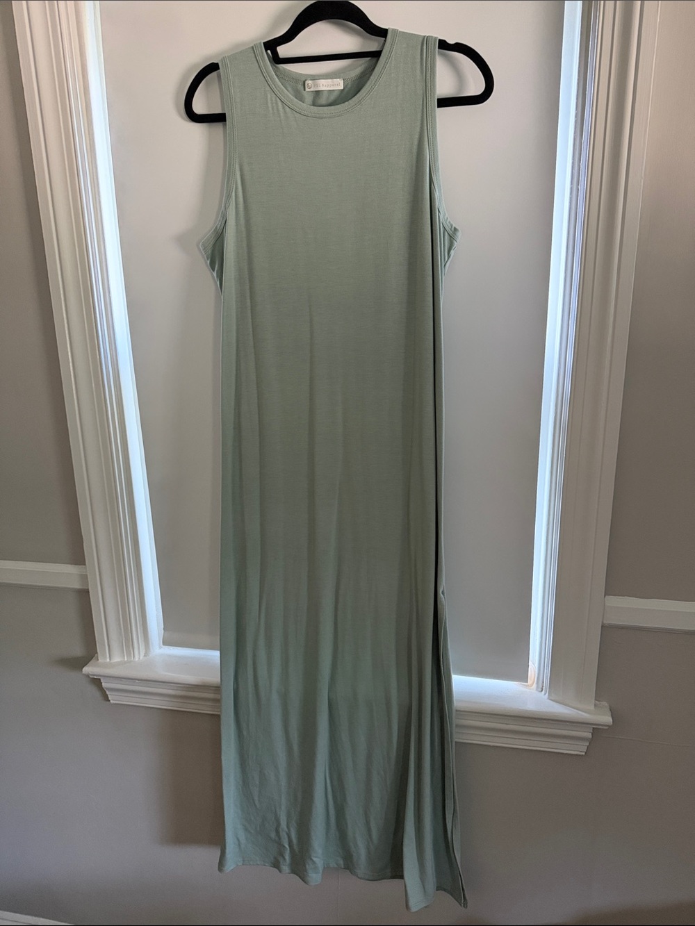 Sleeveless Sage Green Maxi Dress